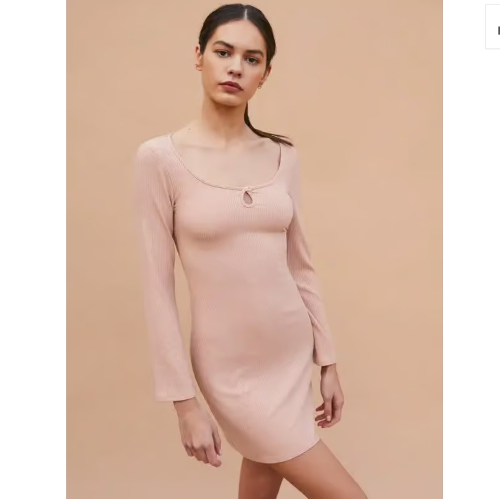 🆕 Reformation Elias Serenade Pink Ribbed Mini Dress Medium